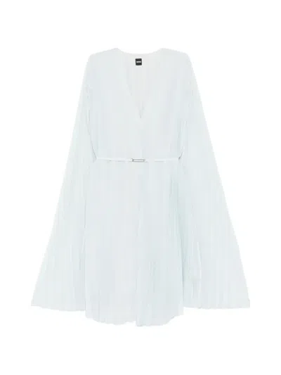 Hugo Boss Doplisse V-neck Pleated Midi Dress In Blue