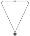 Hugo Boss Double B Coin Ionic Plated Black Stainless Steel Necklace In Black