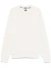 Shop Hugo Boss Double B Cotton Sweatshirt In Neutrals