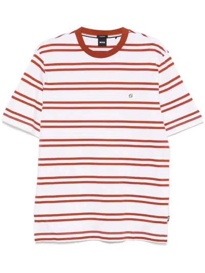 Hugo Boss Double B-monogram Cotton T-shirt In White