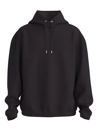 Hugo Boss Cotton-blend Zip-up Hoodie With Double B Monogram In Black