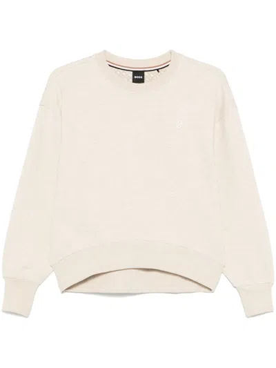Hugo Boss Double B Monogram Sweatshirt In Neutrals