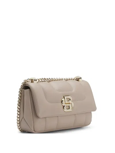 Hugo Boss Double B-plaque Quilted Shoulder Bag In Neutrals