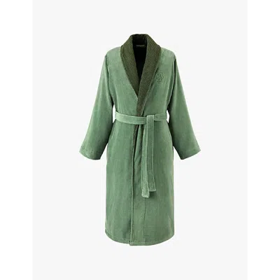 Hugo Boss Double B Shawl-lapel Cotton Bathrobe In Cypres