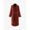 Hugo Boss Double B Shawl-lapel Cotton Bathrobe In Lava