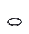 Hugo Boss Double Braided-leather Bracelet In Black