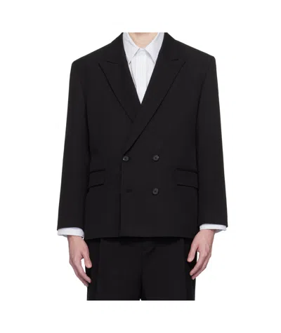 Hugo Boss Double-breasted Blazer In Black