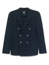 Hugo Boss Double-breasted Blazer In Blue