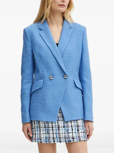 Hugo Boss Double-breasted Blazer In Blue