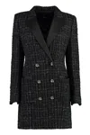 Hugo Boss Tuxedo-style Dress In Sparkling Tweed In Black