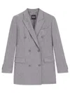 Hugo Boss Boss Double-breasted Blazer In Gray