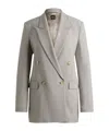 Hugo Boss Regular-fit Jacket With Double-breasted Closure In Gray