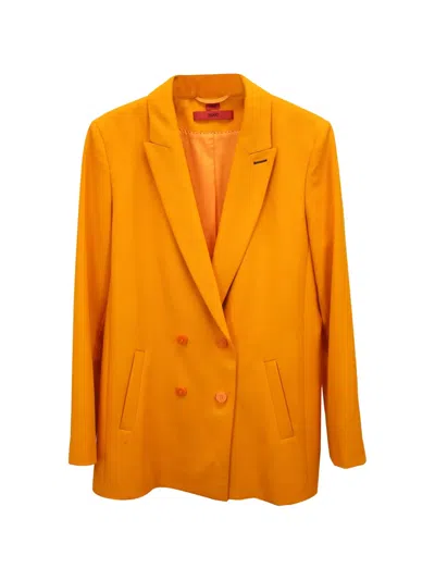 Pre-owned Hugo Boss Double-breasted Blazer In Orange