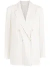 Hugo Boss Double-breasted Blazer In White
