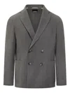 Hugo Boss Boss Boss Double-breasted Jacket In Grey Fabric In Gray