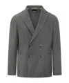 Hugo Boss Boss Boss Double-breasted Jacket In Grey Fabric In Gray