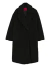 Hugo Boss Faux-fur Coat In An Oversized Fit In Black