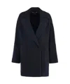 Hugo Boss Double-breasted Oversized Coat In Black