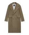 Hugo Boss Mens Open Brown Double-breasted Herringbone Wool-blend Coat In Brown