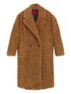 Hugo Boss Double-breasted Coat In Brown