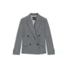 Hugo Boss Double-breasted Coat In A Melange Wool
