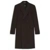 Hugo Boss Double-breasted Coat In An Alpaca Blend In Brown