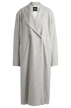 Hugo Boss Double-breasted Coat In Checked Crepe With Partial Lining In Patterned