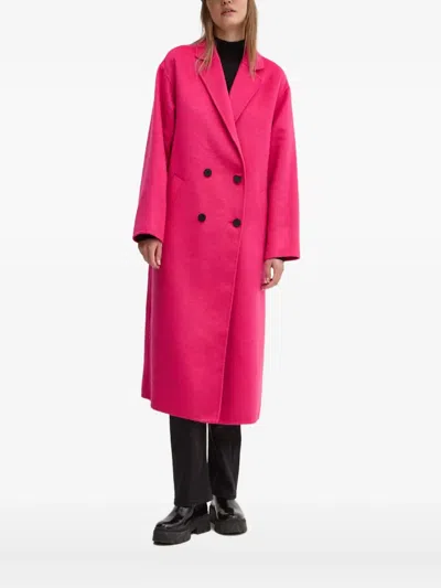 Hugo Boss Double-breasted Coat In Pink