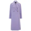 Hugo Boss Double-breasted Coat With Water-repellent Finish In Purple