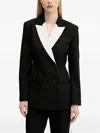 Hugo Boss Regular-fit Blazer With Contrast Lapels In Black