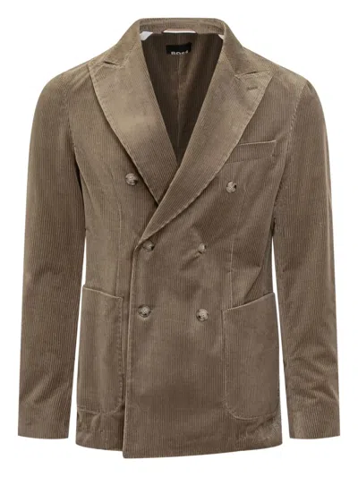 HUGO BOSS DOUBLE-BREASTED CORDUROY JACKET