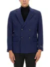 Hugo Boss Boss Double-breasted Jacket In Blue