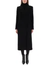 Hugo Boss Long Single Breasted Coat Pockets In Black