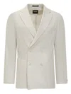 Hugo Boss Boss Double-breasted Jacket In White