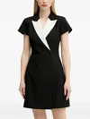 Hugo Boss Double-breasted Short-sleeve Mini Dress In Black