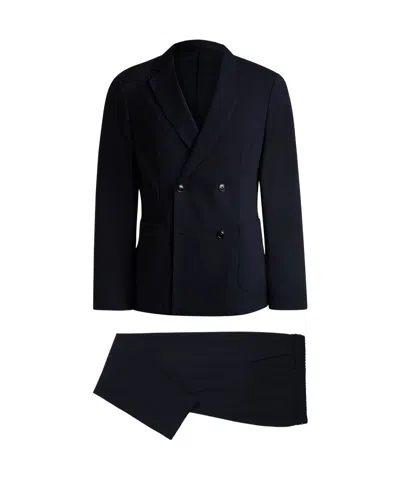 Hugo Boss Double-breasted Suit In Black