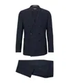 Hugo Boss Double-breasted Suit Coat, Belt-loop Trousers In Black