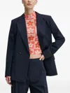 Hugo Boss Double-breasted Suit Jacket In Blue