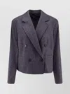Hugo Boss Double-breasted Wool Blend Blazer With Peak Lapels In Multi