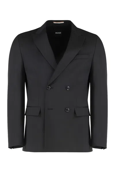 HUGO BOSS DOUBLE-BREASTED WOOL BLEND JACKET