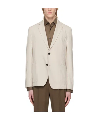 Hugo Boss Double-button Suit Jacket In White