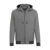 Hugo Boss Double-faced Zip-up Hoodie In Cotton In Silver