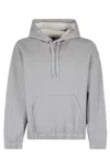 Hugo Boss Double Knit Hooded Sweatshirt With Monogram Detail In Gray