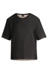 Hugo Boss Double-layer Jersey Top With Sequin Embellishments In Black