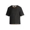 Hugo Boss Double-layer Jersey Top With Sequin Embellishments In Black