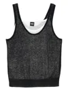Hugo Boss Double-layered Sheer Top In Black