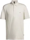 Hugo Boss Mercerized-cotton Polo Shirt With Double Monogram In 灰色
