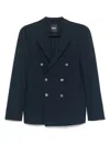 Hugo Boss Double-breasted Blazer In Blue