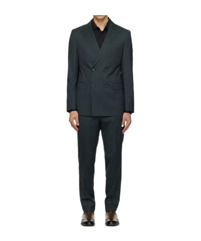 Hugo Boss Double-breasted Two-piece Suit In Blue