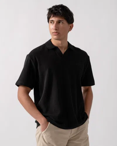 Hugo Boss Doubletowel Mens Polo Shirt In Black